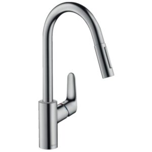 Mitigeur de cuisine à douchette extractible Focus - finition acier Inox (Stainless) - HANSGROHE - 112765