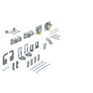 Kit de garniture de coulissage et guidage TopLine L - 2 portes - 18 à 30 mm - porte avant gauche - charge 50 kg - HETTICH - 163305