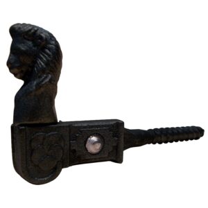 Arrêt de persienne fonte à tête de lion époxy noir à vis à bois de Ø10 X 70 mm - Rollinger - 443220