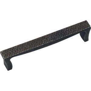 Poignée en zamak Arcade - entraxe 128 mm - finition noir mat vieilli - METAKOR - 467609