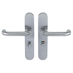 Béquille double inox sur plaque Ligne 19 type U condamnation à voyant - NORMBAU - 449394