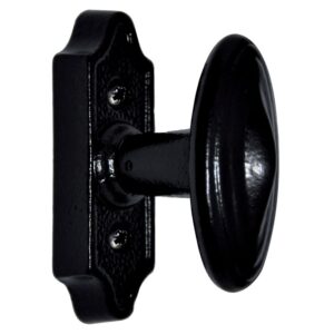 Bouton sur rosette en fonte finition époxy noir - Rollinger - 383482