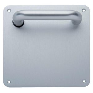Ensemble aluminium Type Vittel béquille 1380 plaque carrée de 170 x 170 en 2 mm borgne anodisé argent - DUVAL - 533863