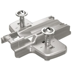 Embase cruciforme à visser avec vis spéciales prémontées et manchons en plastique 8099 D0 HV Boite de 10 - HETTICH - 685846