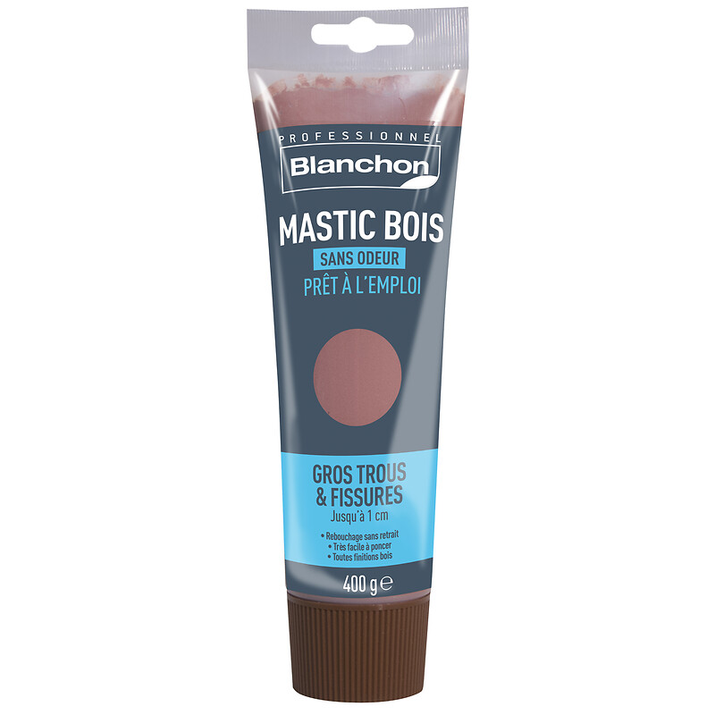 Wood mastic de finition E800 finition blanc tube de 400 g - BLANCHON - 345507