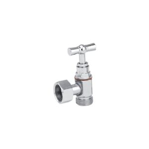 Robinet d'arrêt WC 12x17 équerre nickelé avec presse étoupe -  - 162934