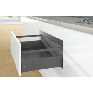 Kit complet tiroir ArciTech à casseroles avec tringles profil H126mm paroi arrière H218mm anthracite longueur 500mm - HETTICH - 429304