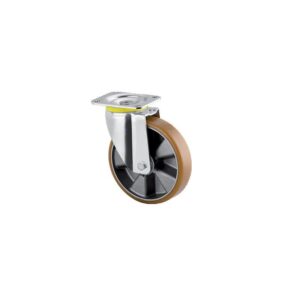 Roulette pivotante sur platine bandage polyuréthane pour charges lourdes - type 4680, Ø 125 mm, charge 500 kg - Tente - 522474