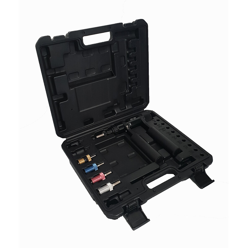 Pince à cliquet GO 120 pour pose d'écrous à sertir filetage M5 à M12 Coffret avec 1 pince 5 nez et 5 tiges de traction - DEGOMETAL - 289949 – Image 2