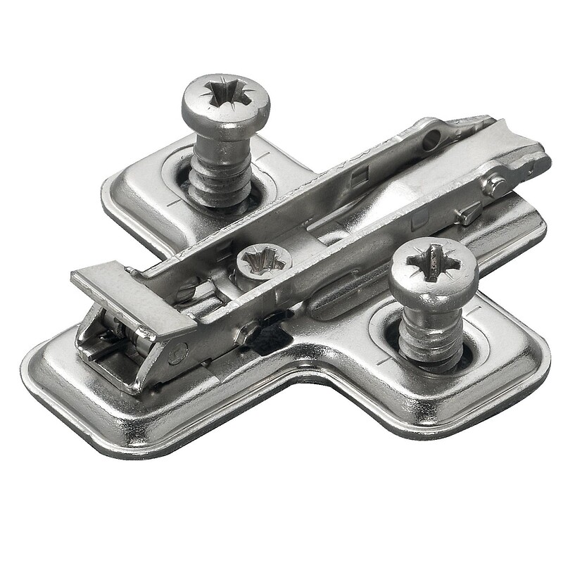 Embases cruciformes en acier à clipser épaisseur 0mm avec vis euro pré-montées - boîte de 10 pièces - SALICE - 284635
