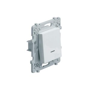 Poussoir à voyant Essensya blanc 1O+1F - Hager - 624072
