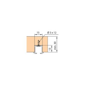 Rail de roulement simple Hawa Clipo 16 - aluminium anodisé - à encastrer - longueur 2500 mm - HAWA - 665028
