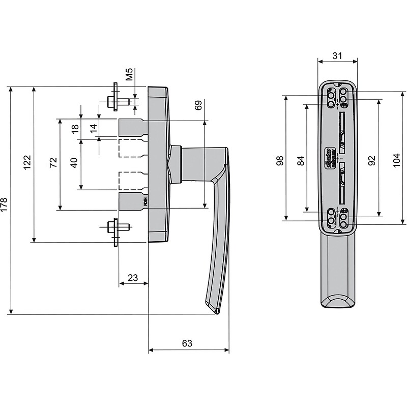 Crémones OF Gea 2 doigts finition blanc RAL 9016 mat - FAPIM - 568054 – Image 2