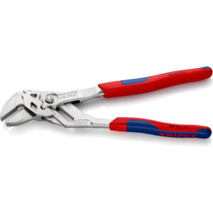 Pince-clé 250 mm - Gainage bi-matière - Finition chromée - Capacité 52mm - KNIPEX - 186503