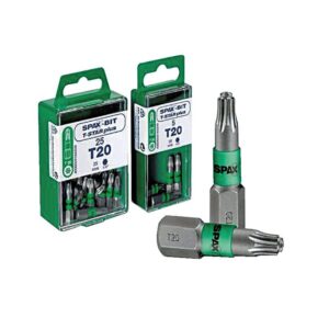 Embouts de vissage SPAX®BIT T-STAR plus Ajustement sûr et meilleur guidage L=25mm Empreinte T15 boîte de 5 embouts - SPAX - 571173