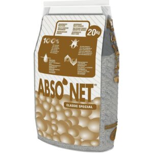 Absorbant ABSO'NET à base de sépiolite, absorbe l'eau, les hydrocarbures, les solvants et les encres, sac de 20kg -  - 112156