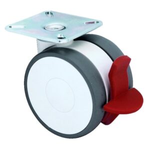 Roulette pivotante à blocage polyamide fixation à platine type 5925 UAP, Ø 75 mm, charge 80 kg - Tente - 258511