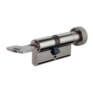 Cylindre double à bouton de sûreté type VELIX 30 X B30 laiton nickelé 5 clés réversibles brevetées - VACHETTE ASSA ABLOY - 143663