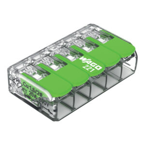 Mini borne type 221 Green 5x0,5-6 mm² boîte de 15 pièces - Wago - 605809