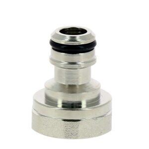 Adaptateur femelle laiton nickelé pour nez de robinet filetage 20x27 avec raccord rapide mâle - FAUQUET - 518939