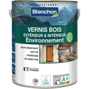 Vernis Bois extérieur & intérieur Environnement avec 80% d'ingrédients biosourcés incolore mat pot de 2,5l - BLANCHON - 643638