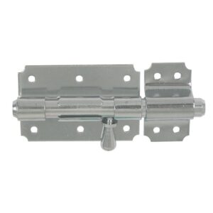 Verrou de box bouton poire inox 316 brossé platine de 49 x 80 avec gâche Ø 12 - TORBEL - 656804