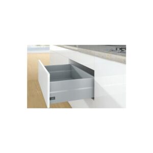 Kit complet tiroir ArciTech à casseroles avec TopSide profil H126 mm paroi arrière H218mm argenté longueur 500 mm - HETTICH - 428254
