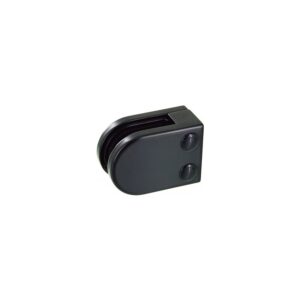 Pinces à verre pour garde-corps - modèle 02 - demi-ronde 45x63 mm - support plat - zamak noir RAL 9005 - Design Production - 165461
