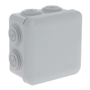 Boîte carrée 130x130x74 étanche Plexo gris embout (10) IP55/IK07 650°C - Legrand - 361208