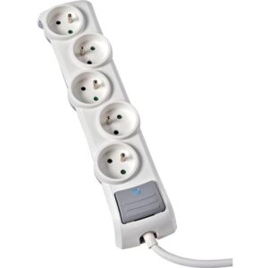Multiprise bloc 5 prises désaxées 16A+T avec interrupteur avec rallonge 3G1 de 1,5m - LEBENOID - 457752