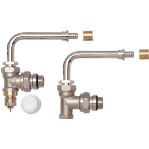 Kit hydrocablé 75 mm HC-RE RA-IN équerre + RLV-S pour PER 16 mm, à glisser avec coude orientable - DANFOSS - 126352