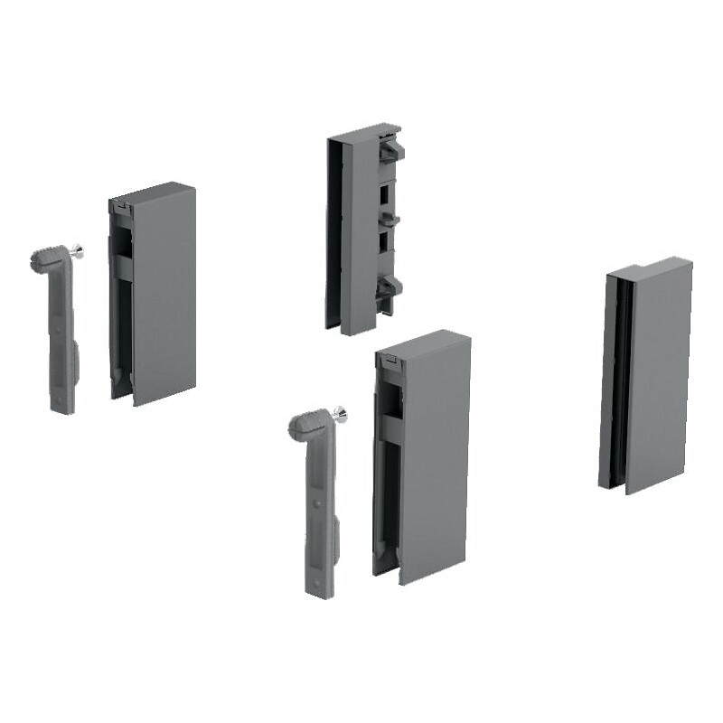 Adaptateur pour kit DesignSide pour hauteur de paroi arrière 186 mm coloris anthracite - HETTICH - 425860