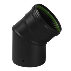 Coude BR 45° émail noir mat Ø 80 + joint - TEN - 778429
