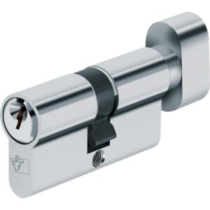 Cylindre à bouton s'entrouvrant type Sentinelle pour locaux communs ouverture centrale laiton nickelé 3 clés 30 x B 30 - LEGALLAIS - 502699