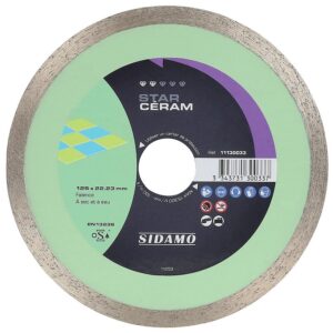 Disques diamants jante continue matériaux de décoration Star Céram, diamètre 115 mm, épaisseur 1,6 mm, alésage 22,2 mm - SIDAMO - 565489