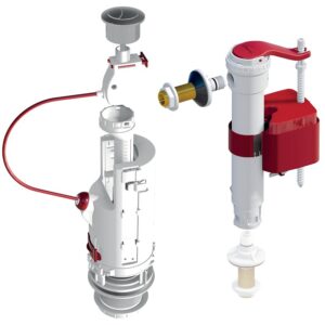 Ensemble mécanisme de chasse DUAL 6 ave robinet flotteur SX - BEMIS - 494012