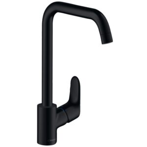 Mitigeur de cuisine à bec haut carré Focus - finition noir mat - HANSGROHE - 112786