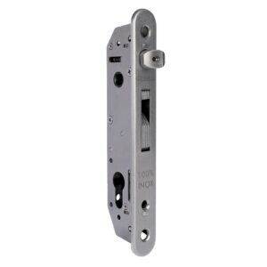 Serrure à larder type Fortylock pour portail tubulaire de 40 mm, carré de 8 mm, coffre de 36 mm, axe 21 mm entraxe 92 mm - LOCINOX - 525792