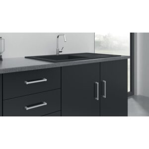 Poignée en zamak Buffer - entraxe 160 mm - finition nickelé satiné - METAKOR - 467560
