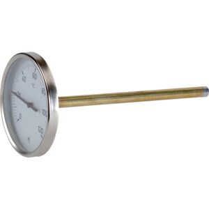 Thermomètre horizontal Ø 100 plongeur longueur 200 mm - THERMADOR - 771269