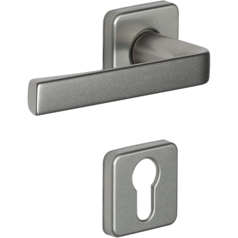 Béquille double sur rosace carrée finition argent condamnation sans voyant Kaza - VACHETTE ASSA ABLOY - 640648 – Image 2