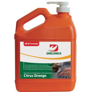Crème nettoyante pour les mains Citrus Orange pour fortes salissures bidon pompe 3,78l - DREUMEX - 341805