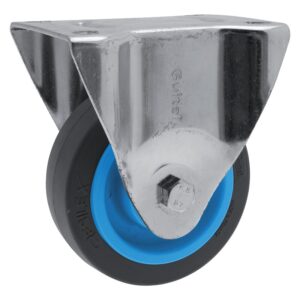 Roulette fixe sur platine roue Résilex® pour charges lourdes - Maxiroll, diamètre 200 mm, charge 400 kg - GUITEL HERVIEU - 533653