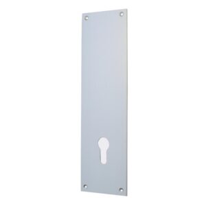 Plaque intérieure aluminium perçage cylindre européen pour palière, ton argent - - 100920