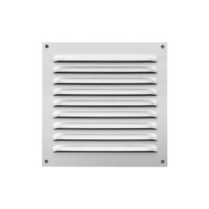 Grille de ventilation en aluminium avec moustiquaire laqué blanc 150 X 150 mm en sachet - - 512611