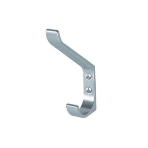 Patère porte-manteaux 2 têtes en aluminium hauteur 135 mm - finition anodisé argent - HERMETA - 466894