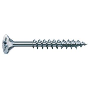 Vis à bois aggloméré tête fraisée empreinte pozidriv acier zingué blanc partiellement filetées Wirox, Ø 5 mm, longueur 90 mm, bo - SPAX - 421568
