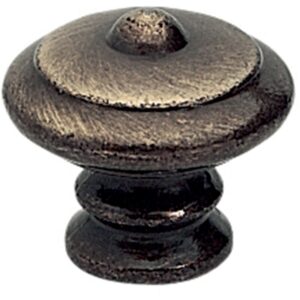 Bouton rustique en zamak - diamètre 30 mm - laiton vieilli - CADAP - 624444