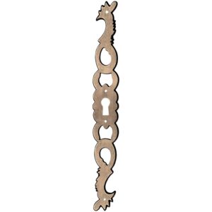 Entrée coq en zamak - à gauche - finition laiton vieilli - 194 x 24 mm - CADAP - 624514