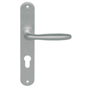 Ensemble pour porte palière type Iris clé I entraxe 195 mm aluminium anodisé - - 557355